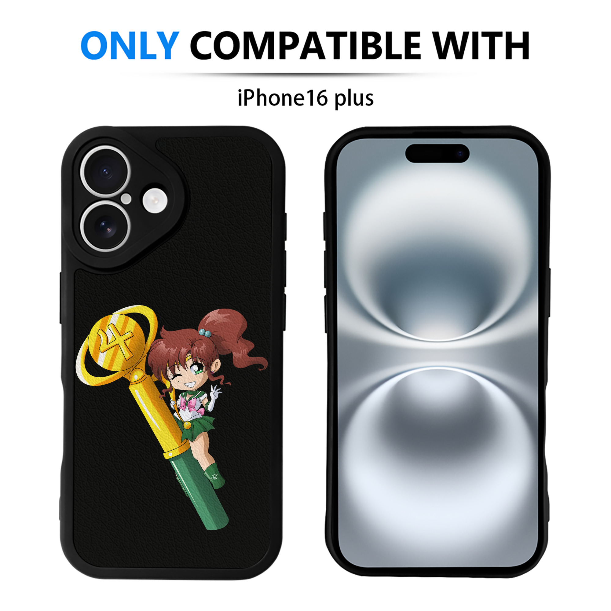 （画像用） 美少女戦士セーラームーン 木野 まこと きの まこと Sailor Moon Kino Makoto （セーラージュピター；Sailor Jupiter） 【iPhone 16シリーズ対応】シリコンスマホケース（レザー調） 材質：シリコン